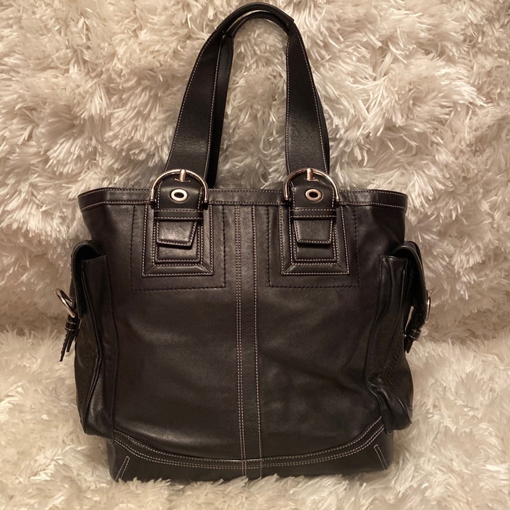 Coach Black Leather Tote
